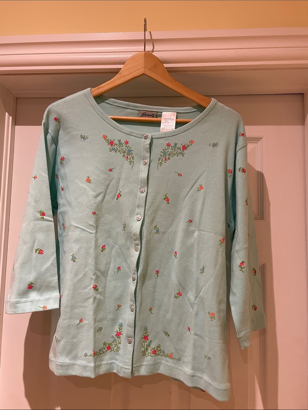 Breathable Acqua Button-Front Cardigan Prairies Cottagecore Boho M-L